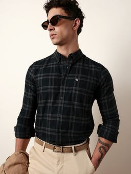 The Bear House - Green Cotton Checks Shirt