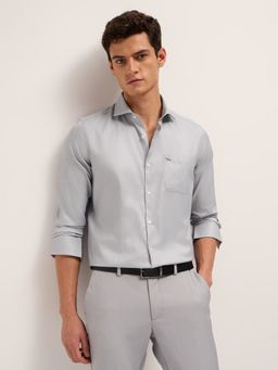 The Bear House - Grey Polyester Solid Shirt
