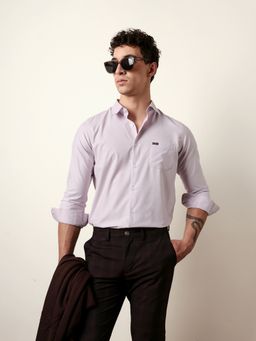 The Bear House - Purple Polyester Solid Shirt