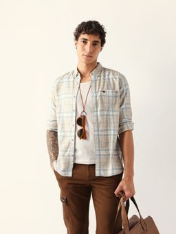 The Bear House - Beige Lyocell Checks Shirt