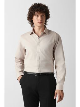 Van Heusen - Beige Cotton Textured Shirt