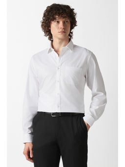 Van Heusen - White Cotton Textured Shirt