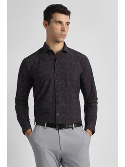 Van Heusen - Black Polyester Blend Printed Shirt