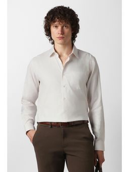Van Heusen - Cream Cotton Textured Shirt