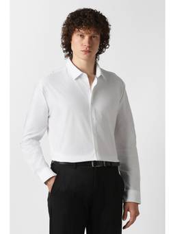 Van Heusen - White Cotton Solid Shirt