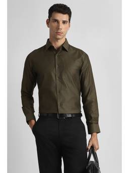 Van Heusen - Olive Cotton Textured Shirt