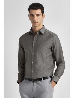 Van Heusen - Grey Cotton Textured Shirt