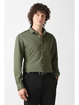 Van Heusen - Olive Polyester Textured Shirt