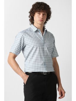 Van Heusen - Aqua Cotton Checks Shirt