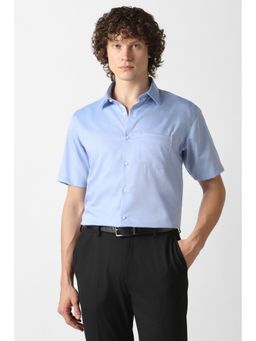 Van Heusen - Blue Cotton Solid Shirt