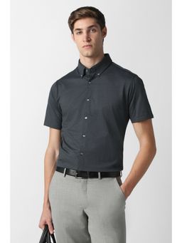 Van Heusen - Black Polyester Blend Stripes Shirt