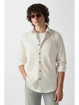 Van Heusen - White Cotton Blend Solid Shirt