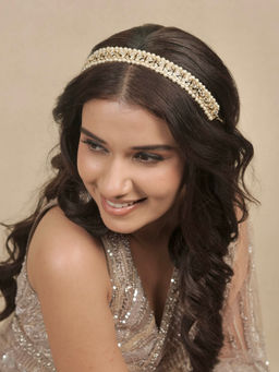 Hair Drama Co. - Pearls Gold Plated Mathapatti