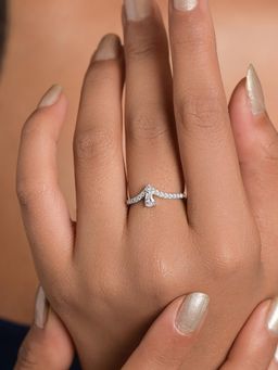 CLARA - Women 925 Sterling Silver Venice Pear Wishbone Adjustable Ring
