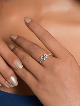 CLARA - Women 925 Sterling Silver Lucca Bow Adjustable Ring