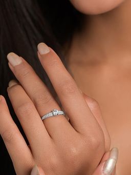 CLARA - Women 925 Sterling Silver Florence Classic Solitaire Adjustable Ring