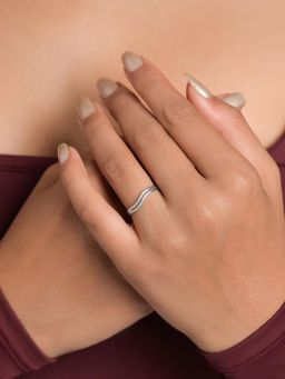 CLARA - Women 925 Sterling Silver Cannes Double Wave Band Adjustable Ring