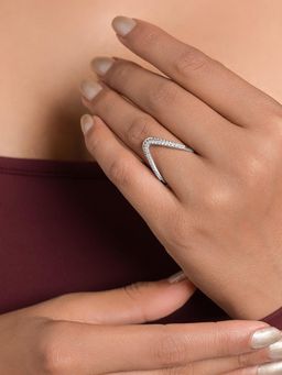 CLARA - Women 925 Sterling Silver Vanki V Shape Ring