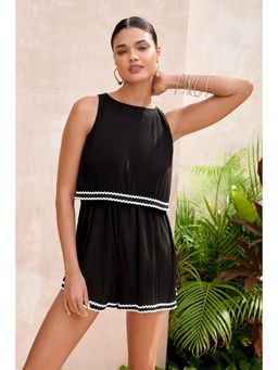 Lipsy - Halter Pleated Metallic Playsuit