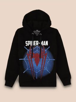 Kidsville - Boys Spiderman Printed Black Hoodie