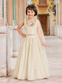 devils n angels - Pearl White Festive Lehenga and Choli With Dupatta