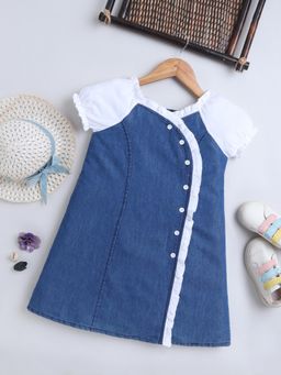Bright Star Kids Wear - Girls Blue Denim Dress