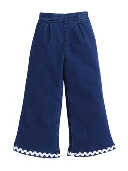 Bright Star Kids Wear - Girls Blue Denim Wide Leg Jeans