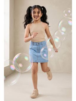 Tales & Stories - Girls Light Blue A-Line Denim Skirt
