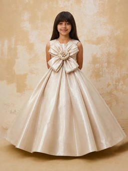 devils n angels - Golden Princess Ball Gown With Flower Detail