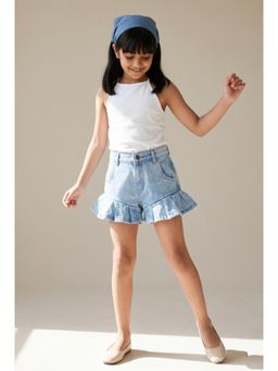 Tales & Stories - Girls Light Blue Denim Shorts