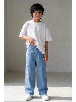 Tales & Stories - Boys Light Blue Wide Leg Jeans