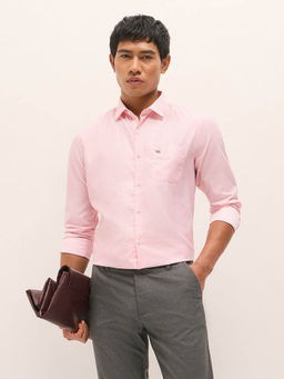 The Bear House - Men Pink Woven Striped Tailored Fit Formal Shirt
