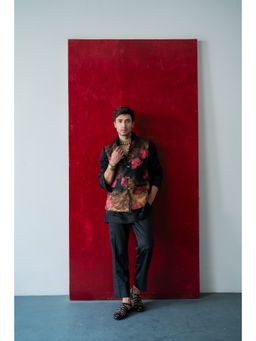 Jatin Malik - Deep Fuchsia Nehru Jacket with Kurta and Trouser (Set of 3)