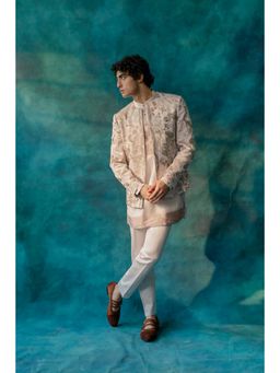 Jatin Malik - Springtime Short Jacket with Kurta and Trouser (Set of 3)