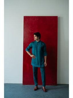 Jatin Malik - Jade Tamarisk Kurta with Trouser (Set of 2)