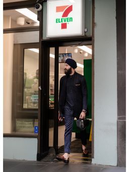 Jatin Malik - Midnight Eclipse Jacket with Kurta and Trouser (Set of 3)