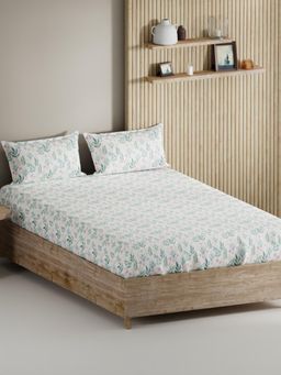 BIANCA - King Size Bedsheet with Pillow Covers (Set of 3) (Palladium) Floral-Pink/Teal