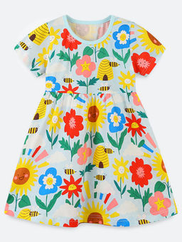 Oh Rare - Girl Multi-Color Round Neck Princess Dress