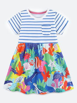 Oh Rare - Girl Multi-Color Printed Princess Dress