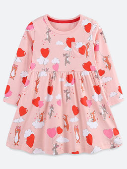 Oh Rare - Girl Peach Round Neck Princess Dress