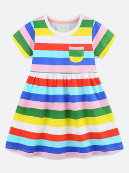 Oh Rare - Girl Multi-Color Stripes Princess Dress