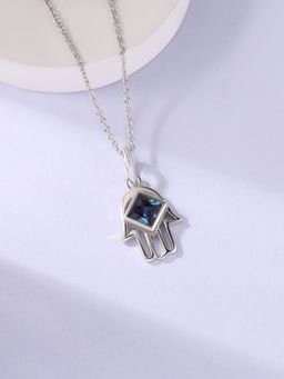 Ornate Jewels - 925 Silver Rhodium Plated Alexandrite Pendant With Chain for Women & Girls