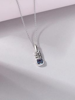 Ornate Jewels - 925 Silver 0.50 Carat Lab Created Alexandrite Pendant With Chain for Women & Girls