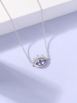 Ornate Jewels - 925 Silver Marquise 1 Carat Natural Tanzanite Eye Necklace for Women & Girls