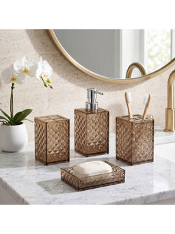 Story@Home - Brown Premium 4 Bathroom Accessories Set