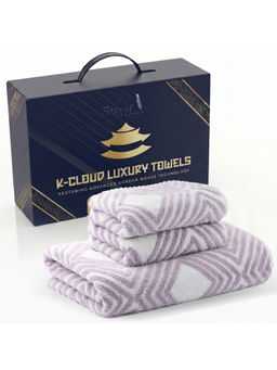 Story@Home - Purple 500 GSM Premium Korean Fluffy 3 Piece Towel Set
