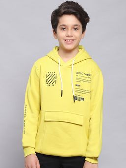 Monte Carlo - Boys Typography Yellow Full Sleeve Hoodie