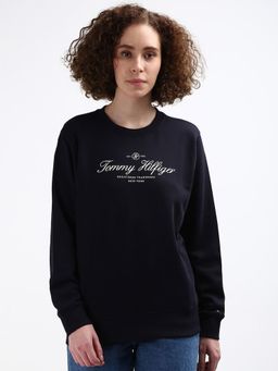Tommy Hilfiger - Regular Fit Cotton Crew Neck Sweatshirt-Black