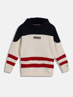 Tommy Hilfiger - Boys Relaxed Fit Cotton Hoodie-Beige