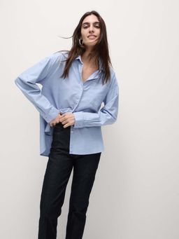 Marks & Spencer - Blue Pure Cotton Collared Button Through Shirt